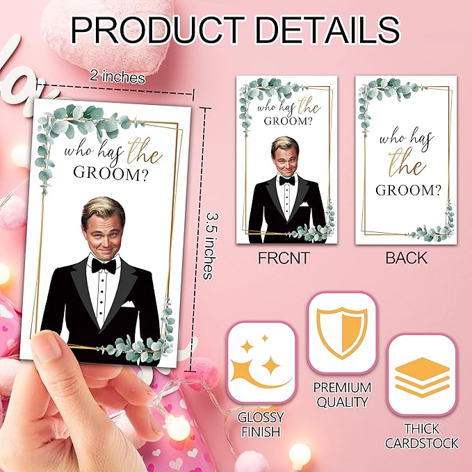 Bridal Shower Scratch Off Game Cards, Who Has The Groom, 3.5"x 2.1" - Image 2