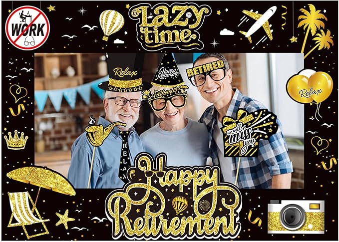 Retirement Party Photo Booth Props Kit - Image 5
