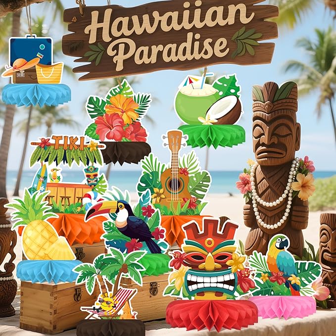 Hawaiian Luau Party Decorations Set: Aloha Theme Table Decoration - Image 7