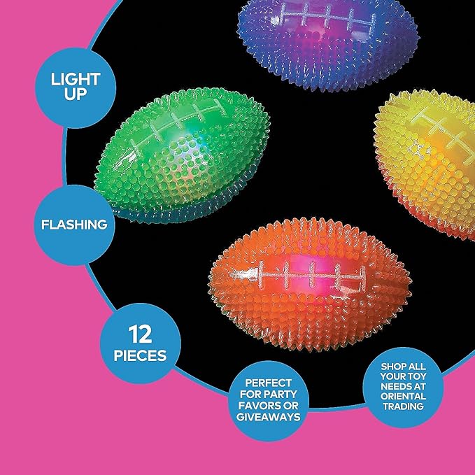 Fun Express Light Up Mini Footballs Bulk Set of 12 - Image 4