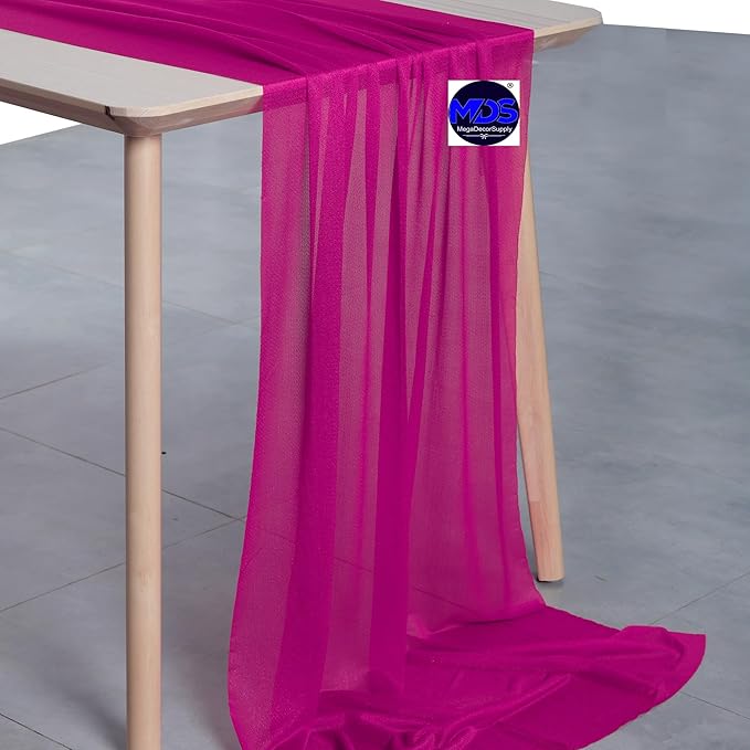 MDS 2 Pack 14ft Chiffon Table Runner 29 x 170 Inches Sheer Wedding Runner - Image 4