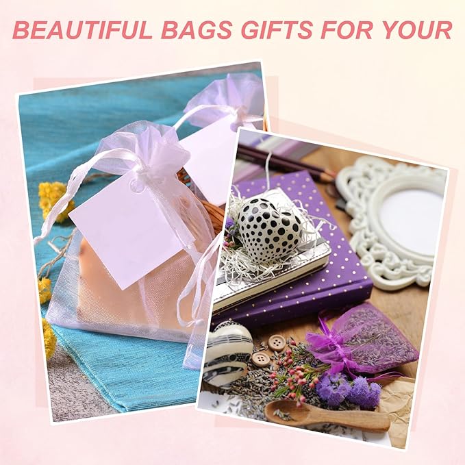 uxcell 50 Pcs Organza Gift Bags, 2.7x3.5 Inch Drawstring Pouches Jewelry Gift - Image 6