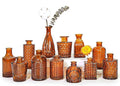 12Pcs Glass Bud Vase Set, Small Dark Brown Flower Vase by SUPMIND
