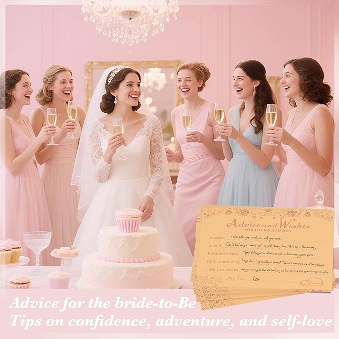 Advice And Wishes For The Mr And Mrs, Wedding Advice Cards For Bridal Shower - Image 5