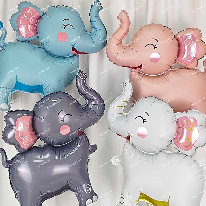 2PCS Matte self-standing elephant animal balloon 3D Jungle Large Elephant Foil - Image 4