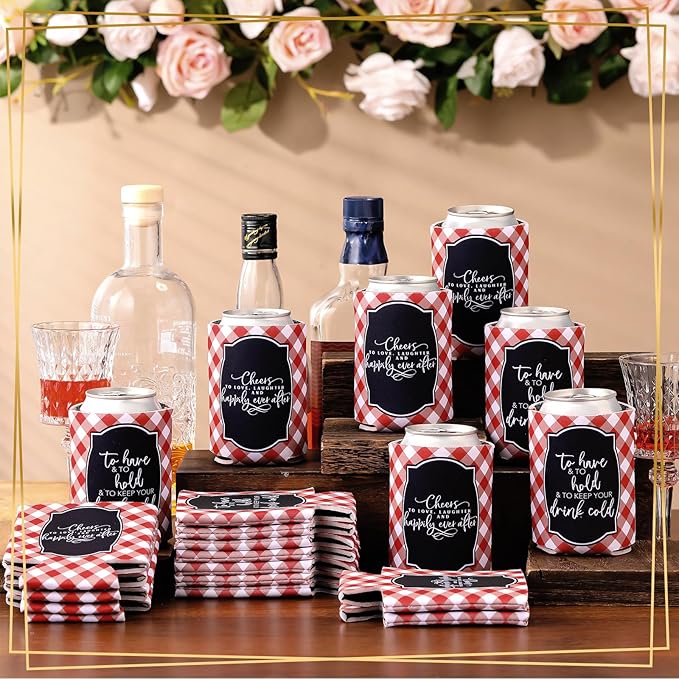 50 Pieces I Do BBQ Party Decorations Wedding Can Cooler Sleeves Bulk BBQ Party - Image 2