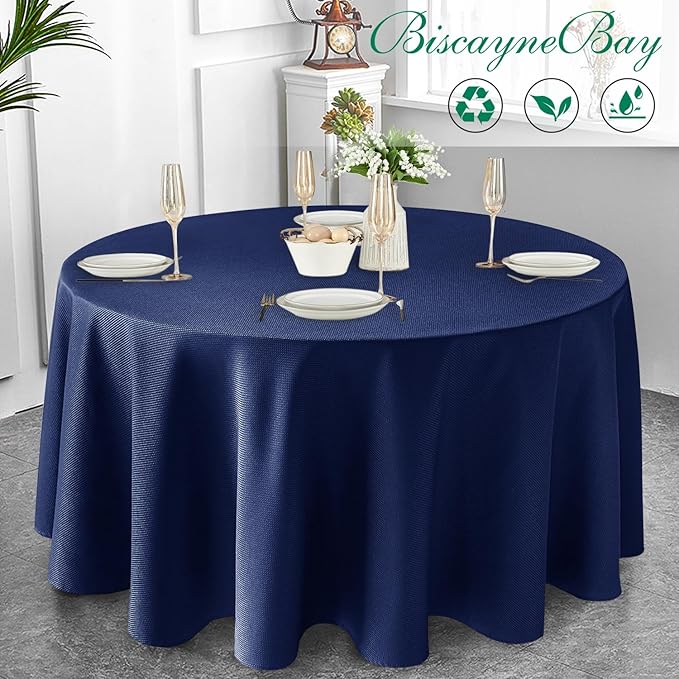 Biscaynebay Textured Fabric Round Tablecloths 90", Wedding & Parties etc - Image 8