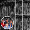 5 Pack Black Party Streamers Backdrop Tinsel Foil Fringe Curtains Halloween & by BOMSI