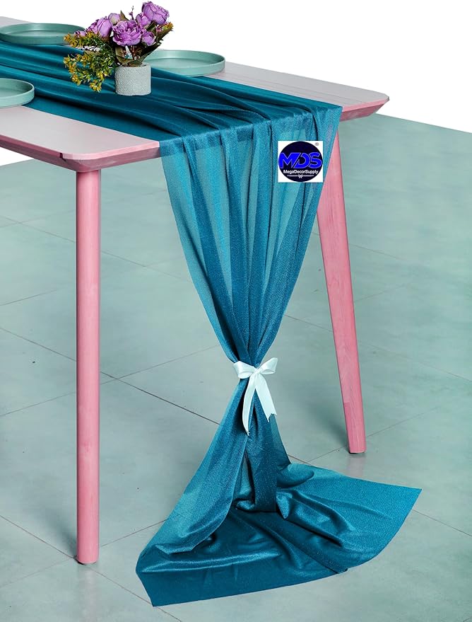 MDS 2 Pack 10ft Chiffon Table Runner 29 x 120 Inches Sheer Wedding Runner - Image 5