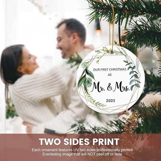 First Christmas Married Ornament 2023, Wedding Gifts - Image 4