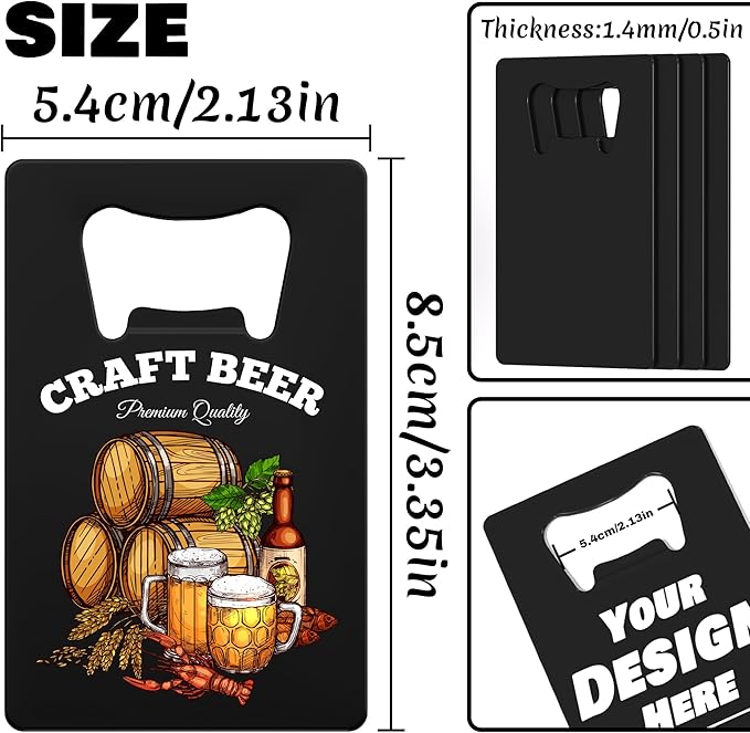 4-100 Pcs Custom Bottle Opener, Personalized Stainless Steel Credit Card Bottle - Image 3