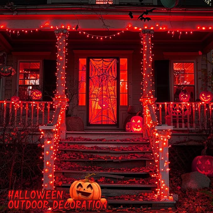 JMEXSUSS 600 LED Red Halloween Lights Outdoor Indoor, 168Ft Red Christmas - Image 5