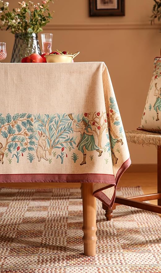patdrea Designer French Beige Long Tablecloth - Image 7