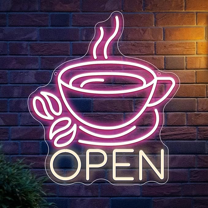 Coffee Cup Open Led Neon Sign For Business Wall Decor, Usb Powered Neon Coffee by STOERNEON