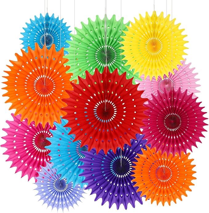 BestoFun 12PCS Paper Fans Mexican Party Decorations Tissue Paper Flowers by Unknown