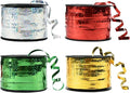 BEISHIDA 4 Pack Christmas Curling Ribbons Red Green Gold Silver Balloon String by Beishida