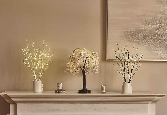 LITBLOOM Lighted Cherry Blossom Tree Pink 18IN 40 LED - Image 6