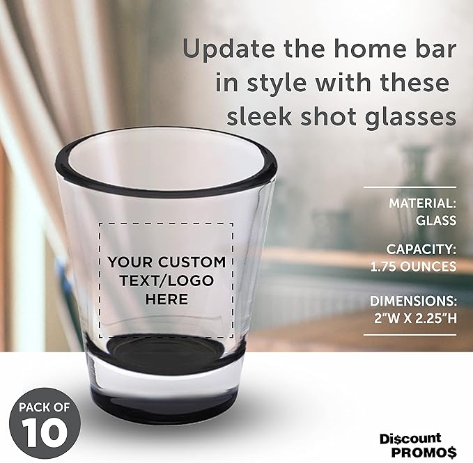 Custom Shot Glasses 1.75 oz. Set of 10, Personalized Bulk Pack - Image 4