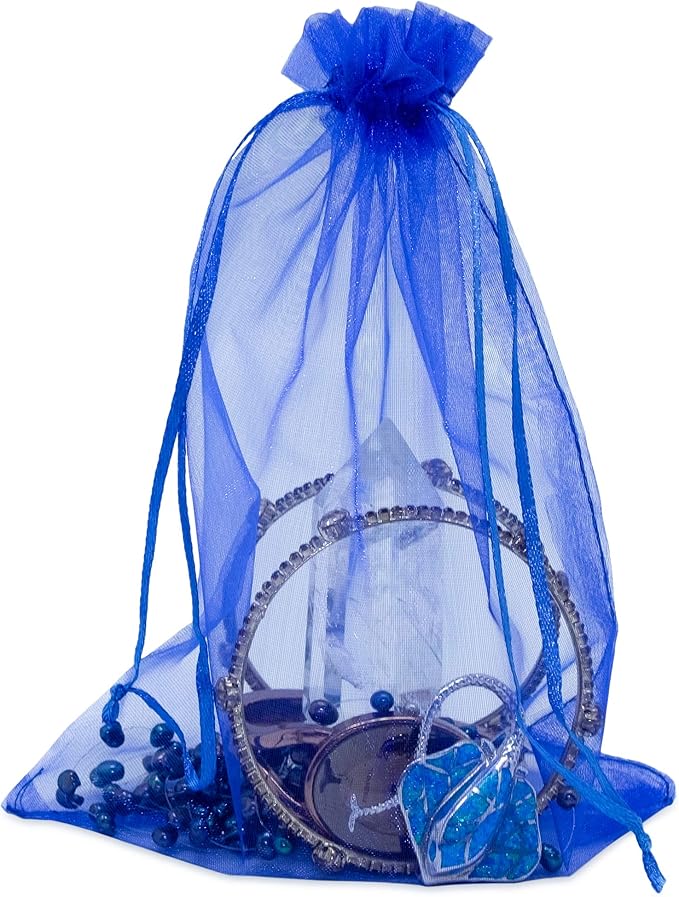 TheDisplayGuys 48-Pack 6x8 Royal Blue Sheer Organza Gift Bags - Image 2