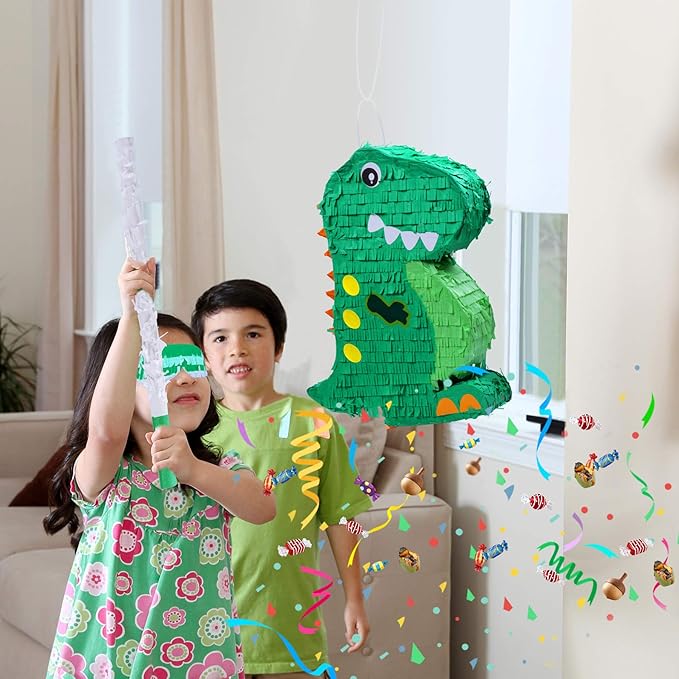 Dinosaur Pinata Bundle with a Blindfold and Bat, Animal Theme Parties, - Image 6