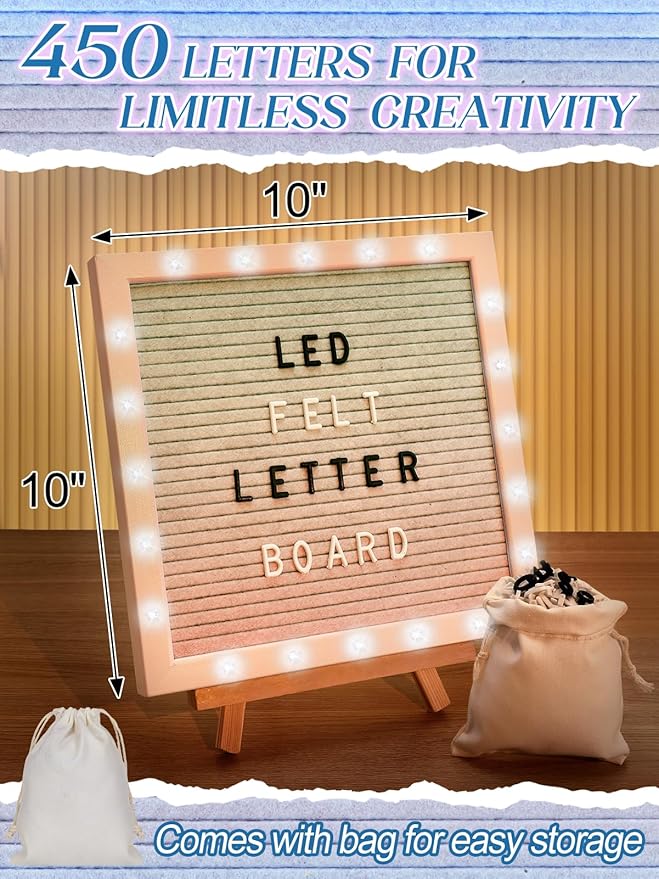 Light up Changeable Felt Letter Board Sign - Image 6