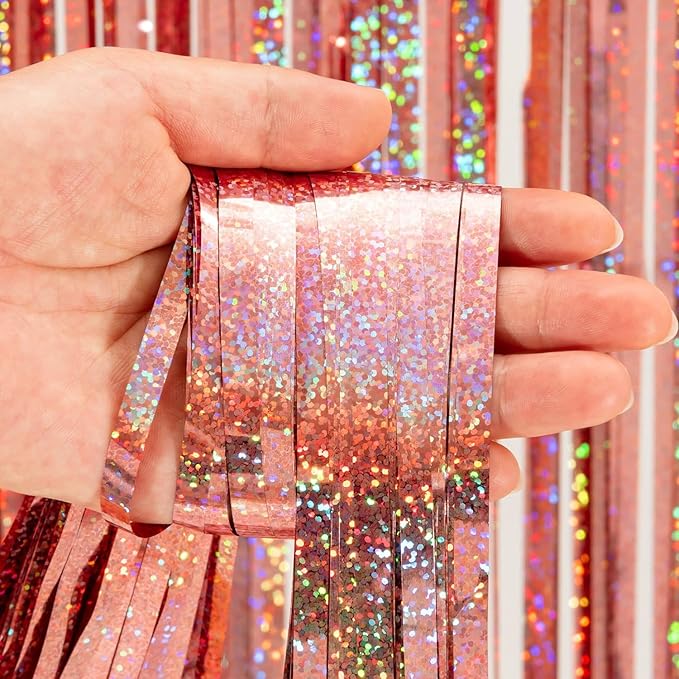 BRAVESHINE Rose-Gold Metallic Tinsel Backdrop - Image 8