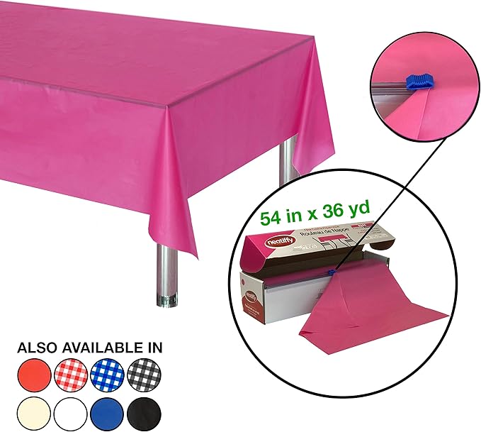 Neatiffy Disposable Plastic Table Cloth Roll | 54 in x 108 Ft Waterproof - Image 2