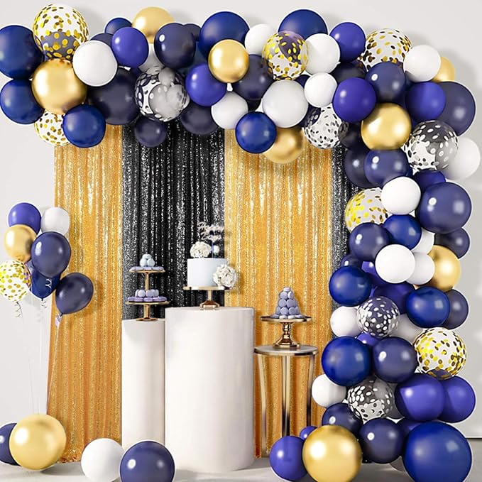 ShinyBeauty Gold and Black Backdrop 2FTx8FT Sequin-Backdrop 4Pieces Photograph - Image 6