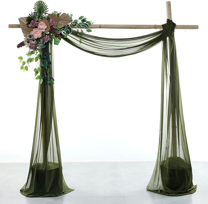 VDS Pack of 1 Panel Wedding Arch Draping Fabric Sheer Chiffon Fabric Drapery by VDS