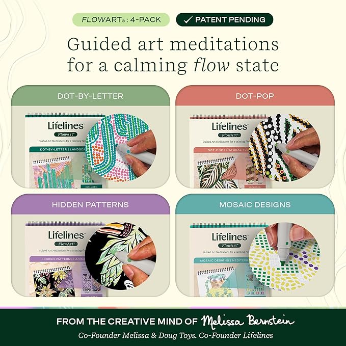 Lifelines FlowArt Activity Pad, Dot Art and More Coloring Books - Image 2