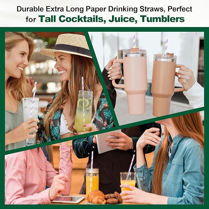 Compostable Paper Drinking Straws 10 Inch Long, - Image 4