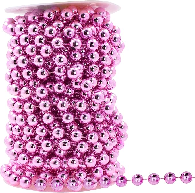 Mandala Crafts 10mm Faux Pink Pearl Beads Roll - Image 3