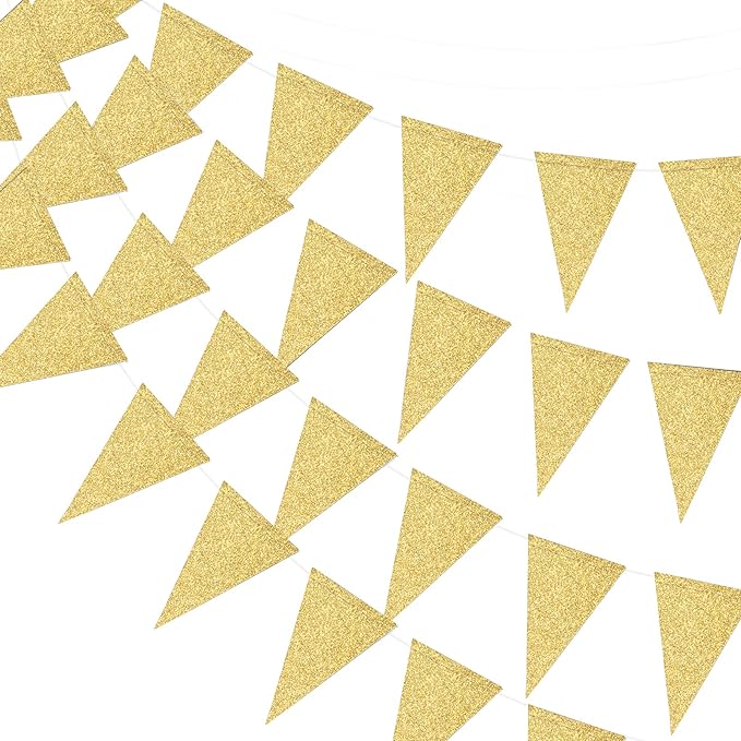 MerryNine Triangle Flag Bunting Banner, 3 Pack 30 Feet Vintage Style Pennant by MerryNine