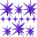 Purple Star Balloons 12pcs, 27/22 Inch Foil Star Explosion Balloons, Large by Togvu