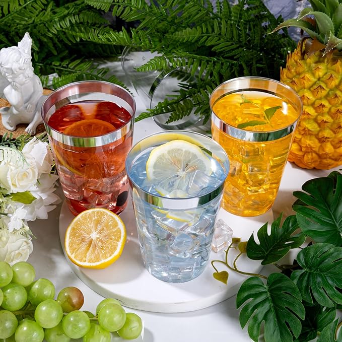 I00000 200 Pack 12 oz Silver Plastic Cups, Plastic Party Wine Glasses Cocktail - Image 4