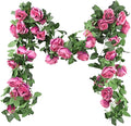 FiveSeasonStuff 29 Ft 4 Pack Rose Silk Flower Garland Artificial Flowers by FiveSeasonStuff