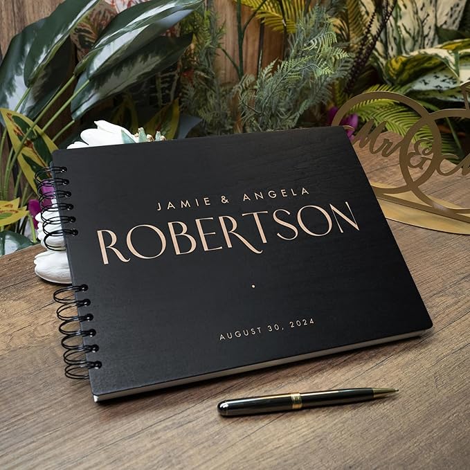 Personalized Wood Wedding Guest Book - Image 6