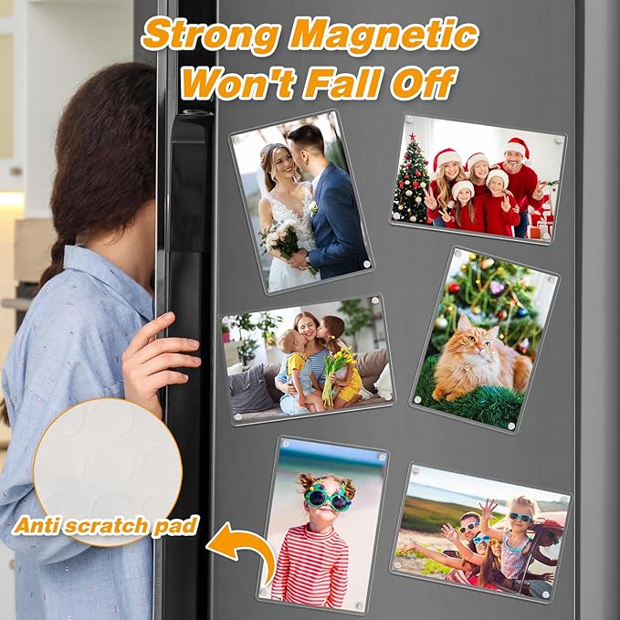 4 Pack 4×6 In Acrylic Fridge Magnetic Frame, Photo Picture Frames, Double Sided - Image 3