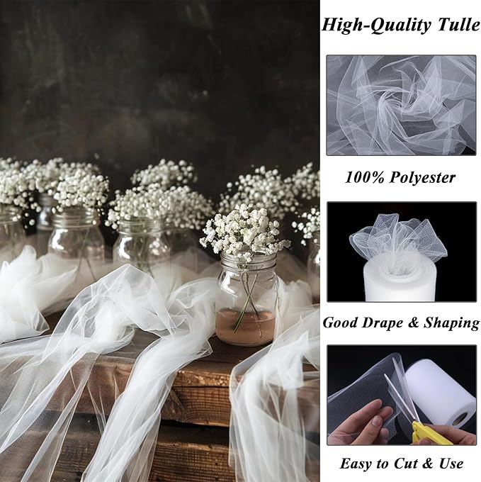 Olive Green Tulle Fabric Roll 6”by 100 Yards Soft Tulle Spool - Image 3