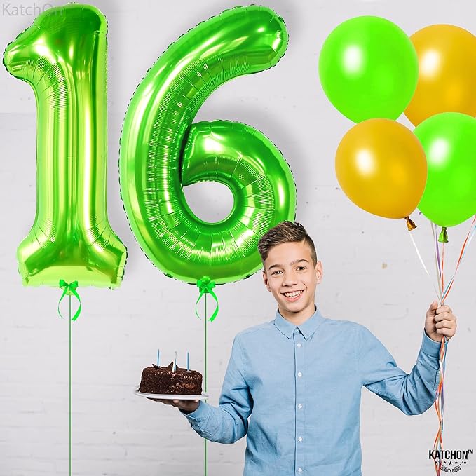 KatchOn Light Green Number 16 Balloon - Image 8