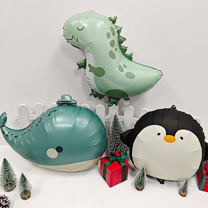 2PCS Matte Dinosaur Animal Balloons Cute inflatable dinosaur Foil Balloons - Image 5