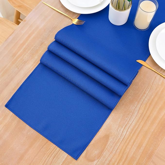 2 Pack Blue Long Table Runner 12 x 108 Inch Solid Color Farmhouse Runners - Image 8