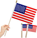 12Pcs 8×12 Inch Small American Flags on Stick Mini USA Flags US Handheld Flag by LoveVC