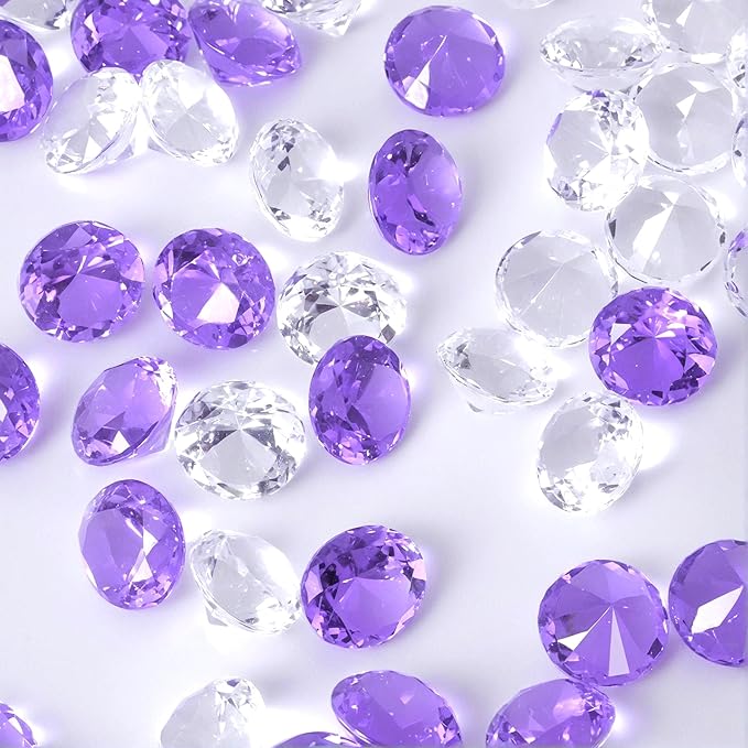 Acrylic Diamond Fake Gems Vase Filler, Babenest 240pcs 3/4 Inch Faux Diamonds by Babenest