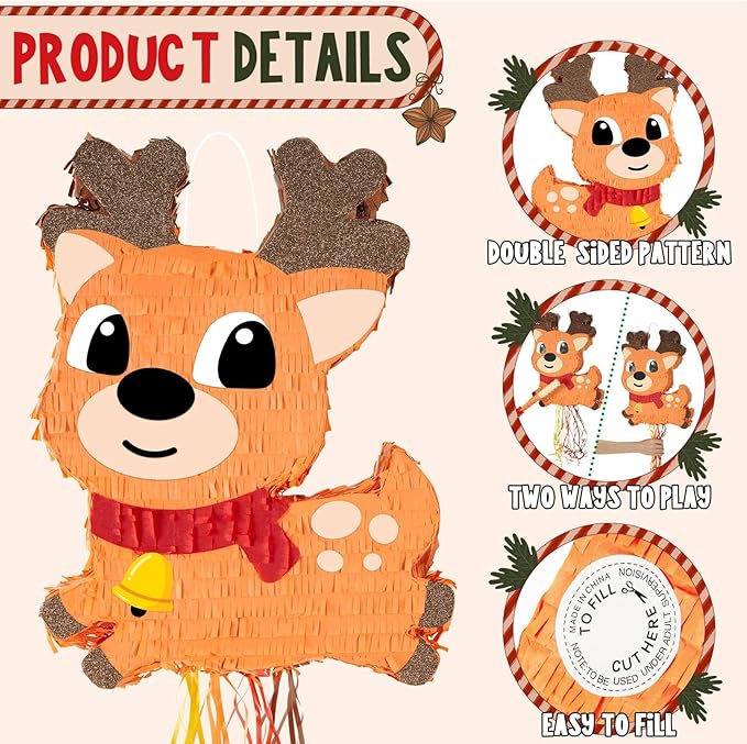 WERNNSAI Christmas Reindeer Pinata - Image 4