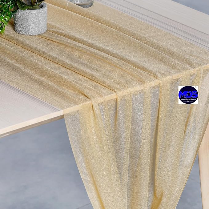 MDS 20 Pack 10ft Chiffon Table Runner 29 x 120 Inches Sheer Wedding Runner - Image 4