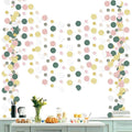 Outus 10 Pieces Colorful Dots Paper Garland Round Glitter Garland Hanging by Outus