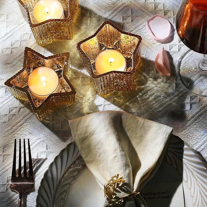 Letine 10pcs Gold Ribbed Candle Cups – Assorted Height Tea Light & Votive - Image 4