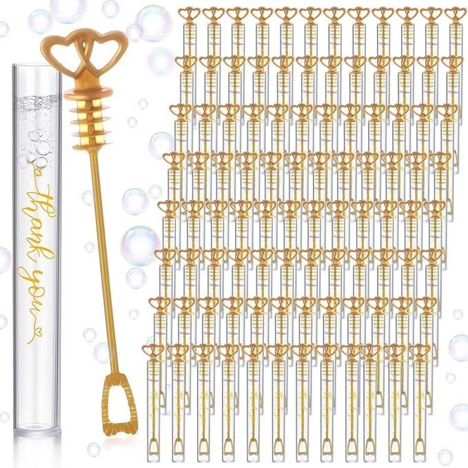 150 Pcs Bubble Wands Bulk for Wedding Party Mini Heart Wand by PullCrease