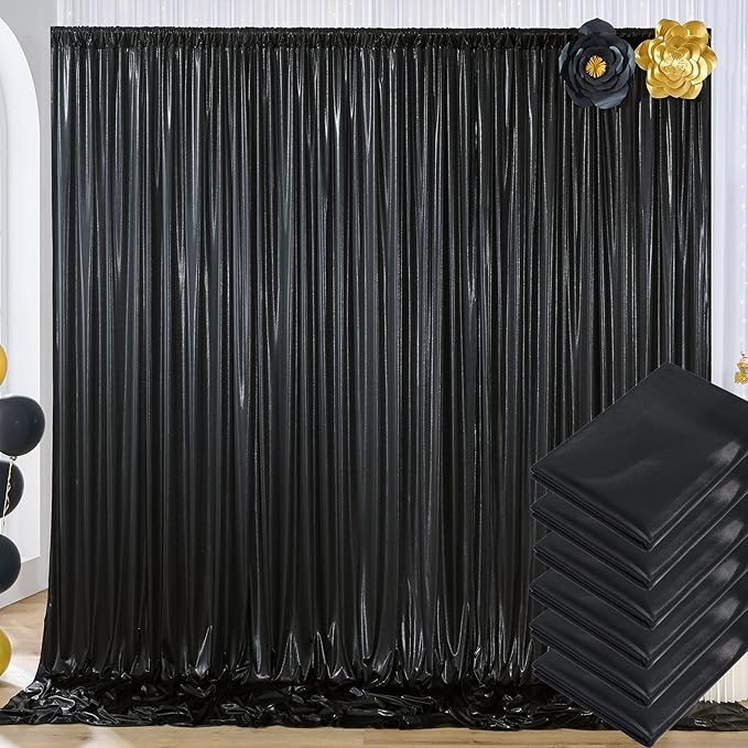 30ftx10ft Black Sequin Backdrop Curtain by Htper